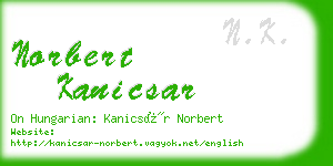 norbert kanicsar business card